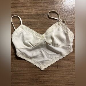 Cream Lace Chemise with Scalloped Trim